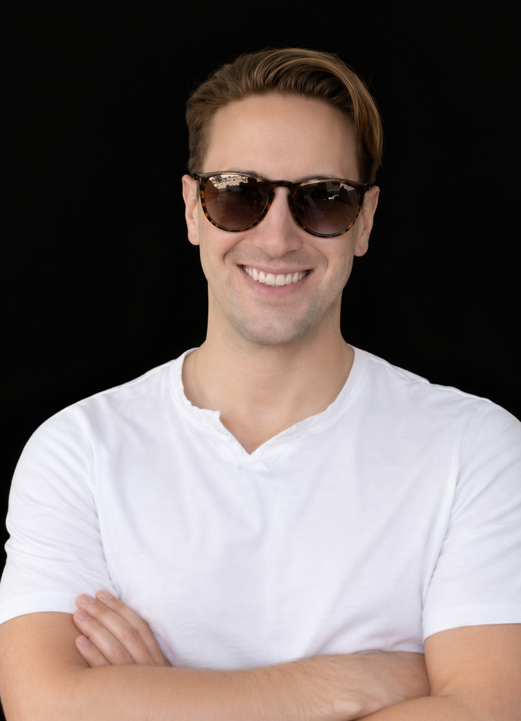Jason Colapietro wearing sunglasses and a white shirt